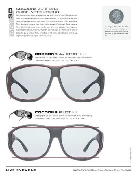 cocoons clip on sunglasses sizes.